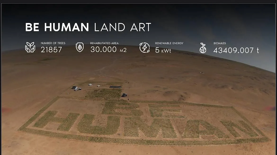 BE HUMAN LAND ART AERIAL